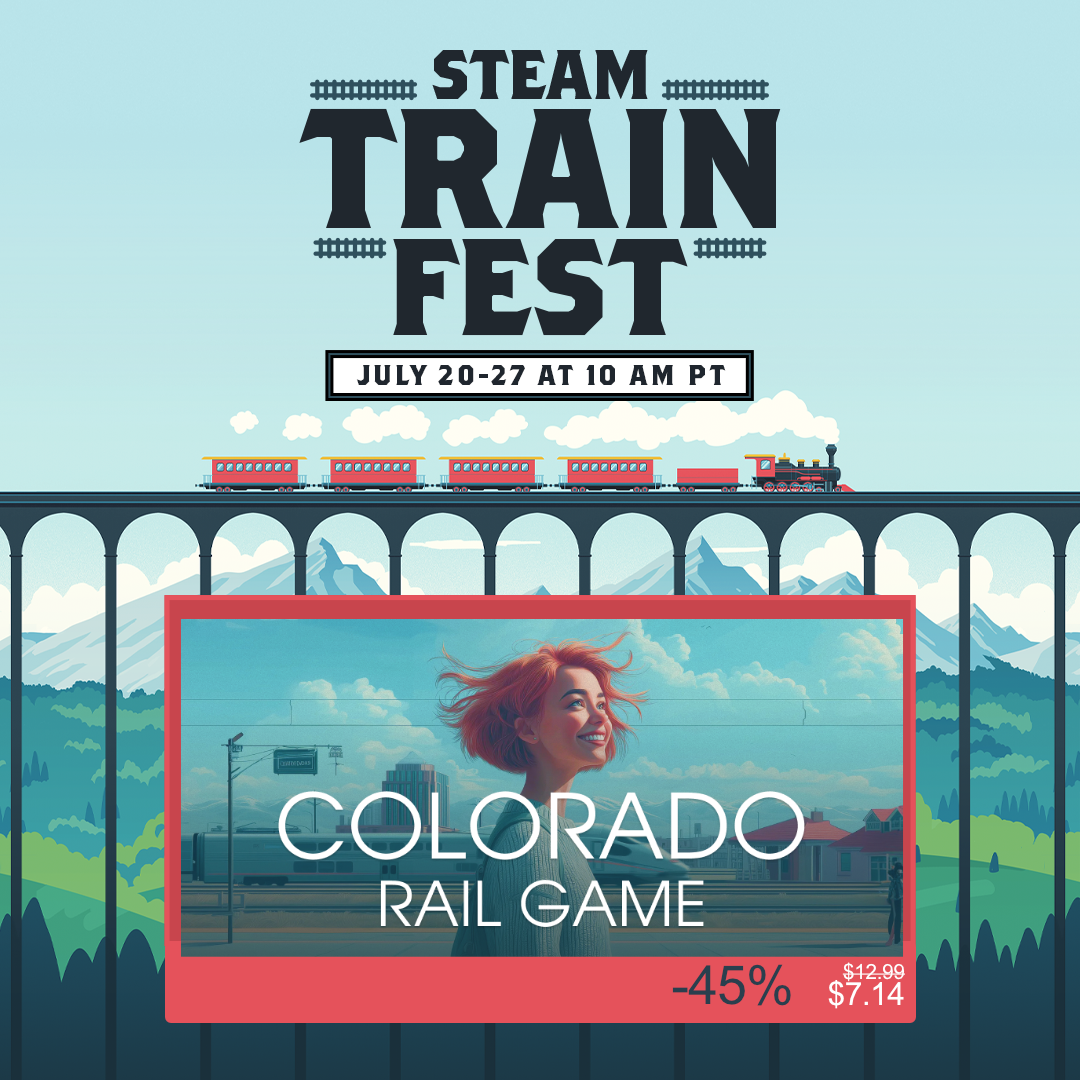 To celebrate Steam Train Fest, Colorado Rail Game is currently 45% off on Steam! Whether you're a hardcore train enthusiast or a passenger transit advocate, this fest is all about locomotives, stations, and railways.
